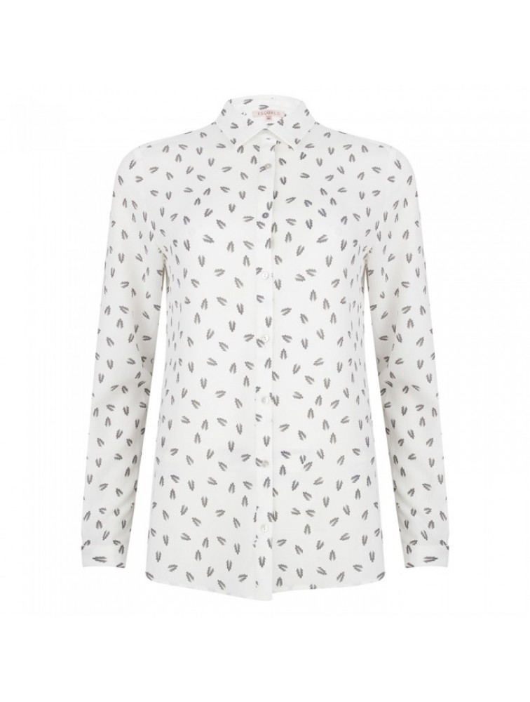 ESQUALO Feather Blouse White