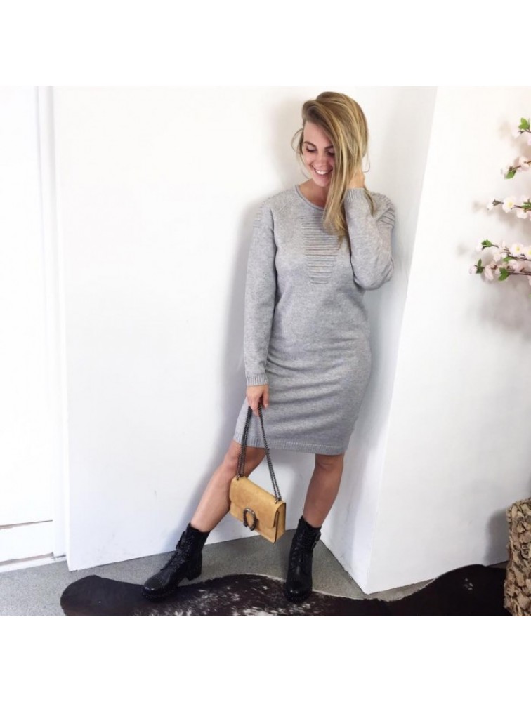 ESQUALO 3D Knitt Dress Grey