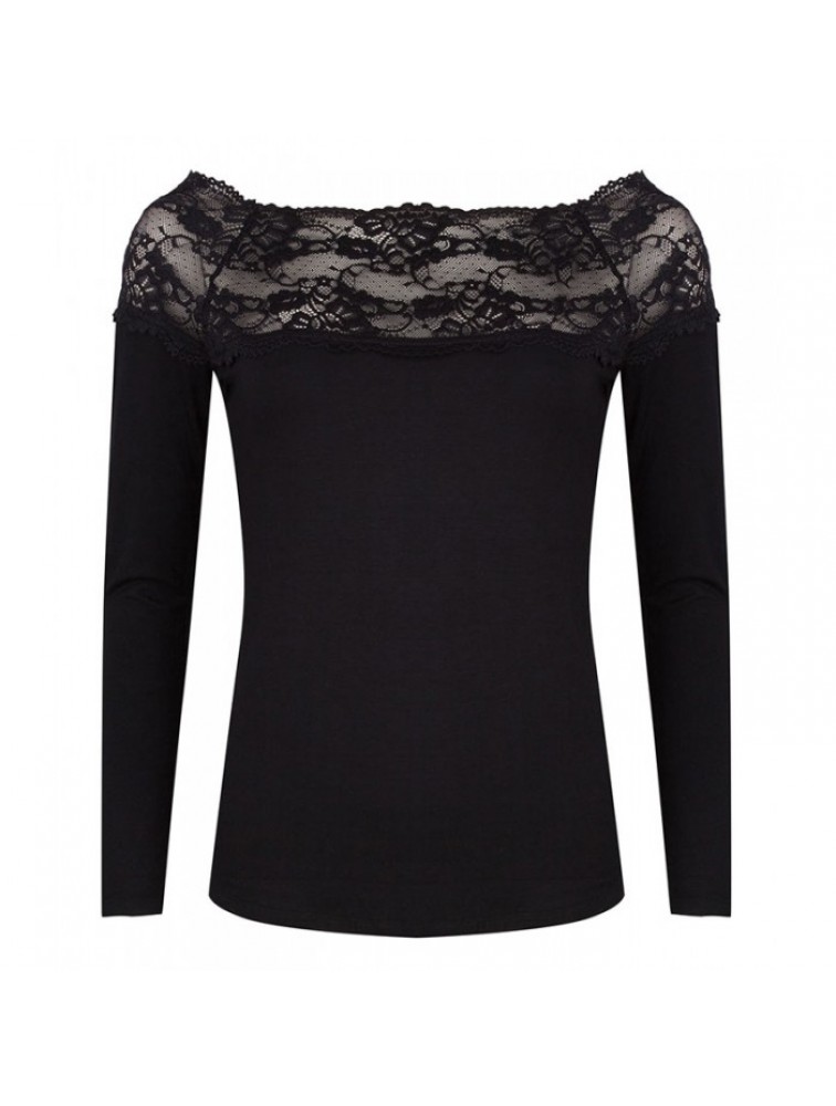 ESQUALO Lace Top Offshoulder